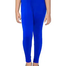 TIK TOK WEARS Pack Of 2 Green & Blue Regular Fit Cotton Churidar Length Legging For Girls image 2