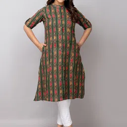 Fashion Petals Women Ethnic Motifs Printed Daily Cotton Straight Kurta-picture-36