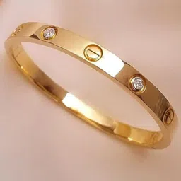 The Roadster Lifestyle Co Gold Plated Cubic Zirconia Studded Bangle Style Bracelet-picture-40