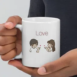 Mr UVD White & Brown Printed Ceramic Glossy Mugs 350 ml-picture-35