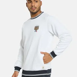 Octave Typography Printed Sweatshirt with Contrasting Edges image 4