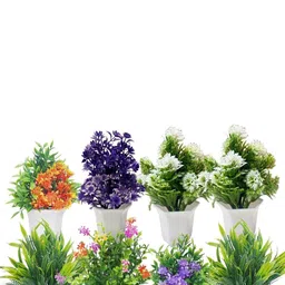 Dekorly Multi Plastic Artificial Flowers & Plants With Pot image 1
