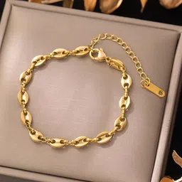 MYKI Stainless Steel Gold-Plated Link Bracelet-image-74