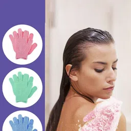 FEELHIGH Set of 6 Exfoliating Bath Gloves image 4