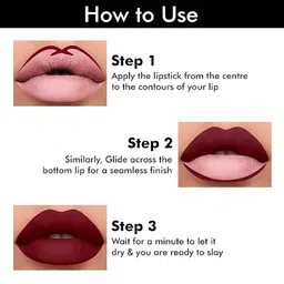 Color Art Glossy Matte Bullet Lipstick - 4 g - Dark Pink 276 image 2