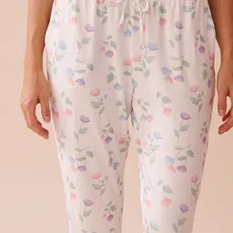 La Vie en Rose Tulip Printed Mid-Rise Lounge Pants image 2