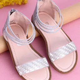 Cute Walk by Babyhug Shimmery Sandals - Silver-picture-14
