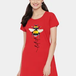 FFLIRTYGO Pack Of 2 Printed Pure Cotton T-shirt Nightdress-image-13
