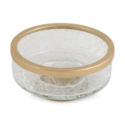 IAAH Gold-Toned & Transparent Abstract Glass Soap Dish image 2