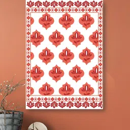 nestroots White & Pink Mughal Bazaar Floral Wooden Painting Wall Art-image-4