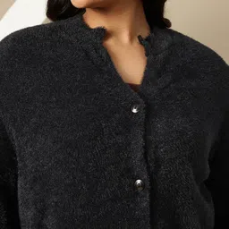 Sztori Plus Size Fuzzy Cardigan image 3