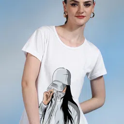 Moda Rapido Women Printed Bio Finish Applique T-shirt-image-36