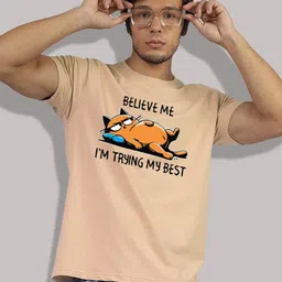 Greylongg Men Graphic Printed Round Neck Cotton T-shirt-picture-25