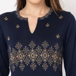 KEIKO Women Ethnic Motifs Embroidered Flared Sleeves Thread Work Jacquard Kurta image 2