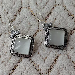 Riyasales Silver-Plated Geometric Drop Earrings-picture-25