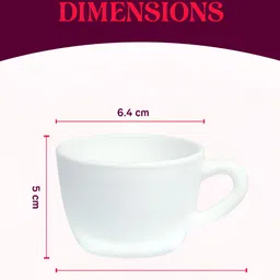 Larah by BOROSIL White & Blue 6 Pieces Printed Opalware Glossy Cups And Mugs 140ML image 3