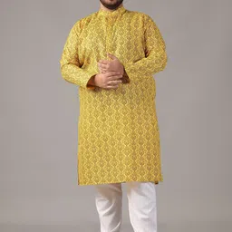 SOJANYA PLUS Size Ethnic Motifs Printed Band Collar Straight Kurta-picture-38