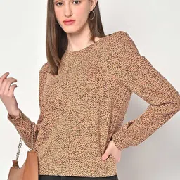 GAP Leopard Print Crew-Neck Sweatshirt image 4