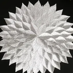 LooMantha Silver-toned 4 Pieces Floral Embroidered Plastic Round Table Placemats image 3