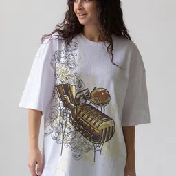 BLURR Graphic Printed Drop-Shoulder Sleeves Oversized Cotton T-shirt-picture-28