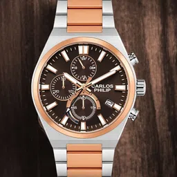 CARLOS PHILIP Men Dial & Stainless Steel Straps Analogue Chronograph Watch Orbit-3864-6 image 3