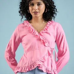 Mayra Women Solid Wrap Top-image-15
