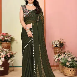 Munir Striped Poly Georgette Saree-picture-21