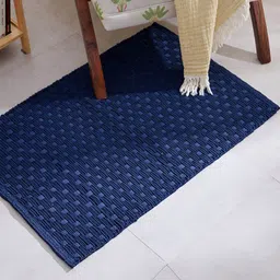 Home Centre Blue Cotton Rectangular Floor Mat-image-29