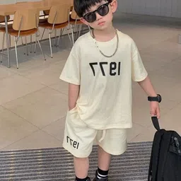 StyleCast x Revolte Boys Typography Printed Pure Cotton T-shirt With Shorts-image-58