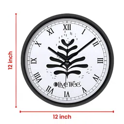 OLIVE TREE Black & White Printed Contemporary Wall Clock image 5