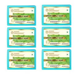 Khadi Organique Set Of 6 Green Apple Soaps - 125 g Each image 1