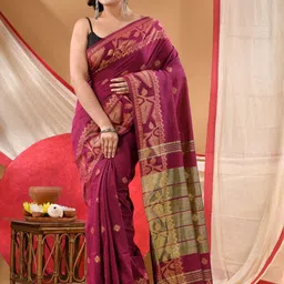 DESH BIDESH Woven Design Ethnic Motifs Zari Saree-picture-35