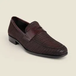 DAVINCHI Men Textured Leather Formal Loafers-picture-31