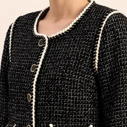 Vero Moda Women Collarless Self Design Tailored Jacket image 5