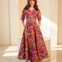 DIMPLE DESIGN STUDIO Lyla Multicolor Shirt Dress-picture-27