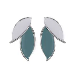 VAGHBHATT Silver- Plated Antique Leaf Shaped Studs image 3