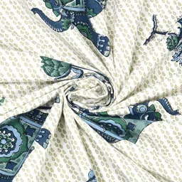 Urban Jaipur Blue & Green Floral 220 TC King Bedsheet with 2 Pillow Covers image 2