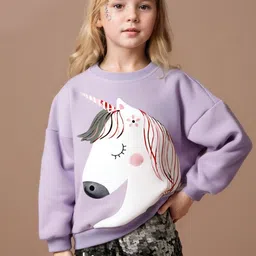 Xsole Girls Graphic Printed Round Neck Long Sleeves Sweatshirt-image-87