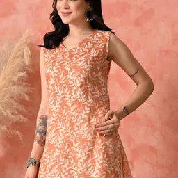 HARIKS Women Tropical Printed V-Neck Top With Palazzos Co-Ords image 3