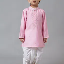 MUDKID Boys Ethnic Motifs Embroidered Regular Thread Work Kurta with Dhoti Pants-picture-39