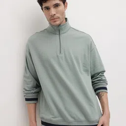 The Roadster Life Co. Solid Mock Collar Oversized Pullover-image-53