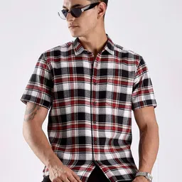 HERE&NOW Men Tartan Checks Checked Casual Shirt-picture-30