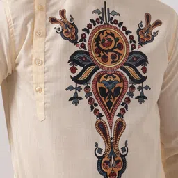 PulseIQ Men Beige Kurtas image 2