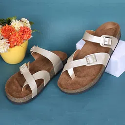 MOZAFIA Women One Toe Flats with Buckles-picture-25