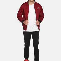 SHOWOFFFF Men Typography Lightweight Bomber Jacket image 2