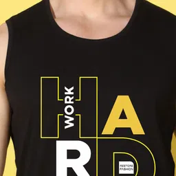 WOOSTRO Pack Of 2 Printed Ultra-Soft Gym Vests VWS26(ALONE YELLOW)(HARD BLACK) image 3