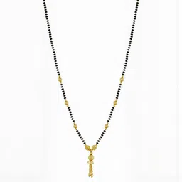 COLOUR OUR DREAMS Women Gold-Plated With Black Artificial Stones and Beads Mangalsutra-picture-12