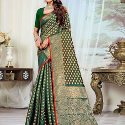 Anouk Rustic Ethnic Motifs Zari Banarasi Saree-picture-31