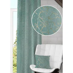 GEET CREATIONS Blue & Beige Door Curtain-picture-31