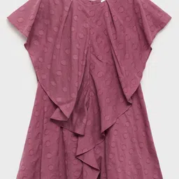 Mango Kids Girls Ruffled Pure Cotton Mini Dress-image-51